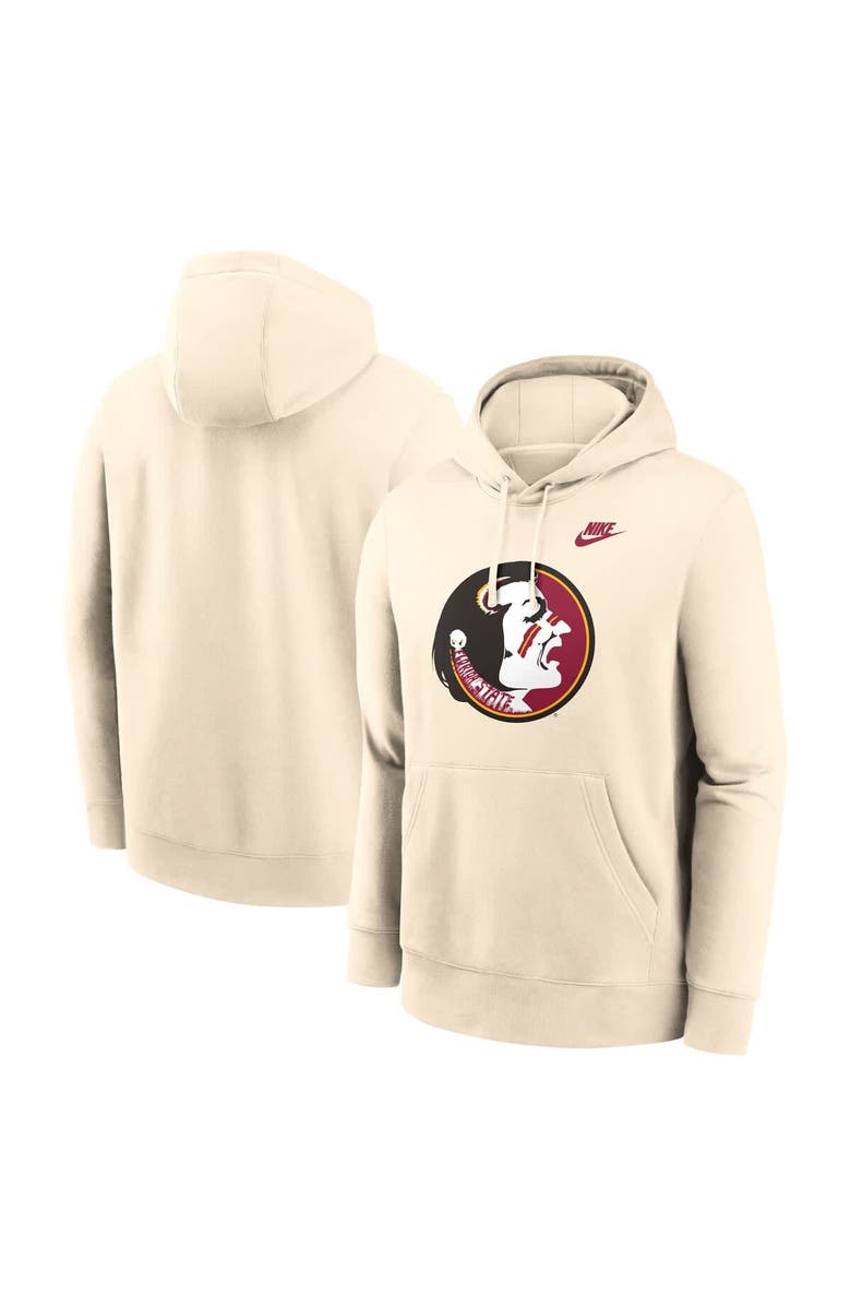 Nike Men's Nike Cream Florida State Seminoles Vault Logo Pullover Hoodie, Main, color, 