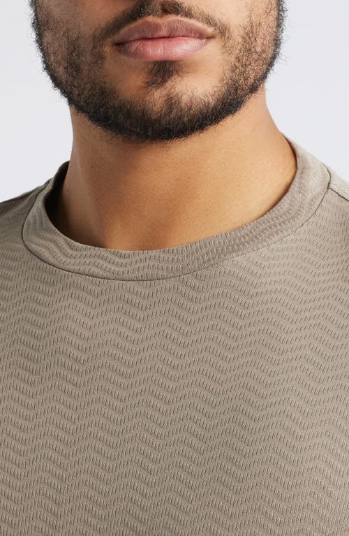 Emporio Armani Tonal Textured Wave Cotton T-shirt In Beige