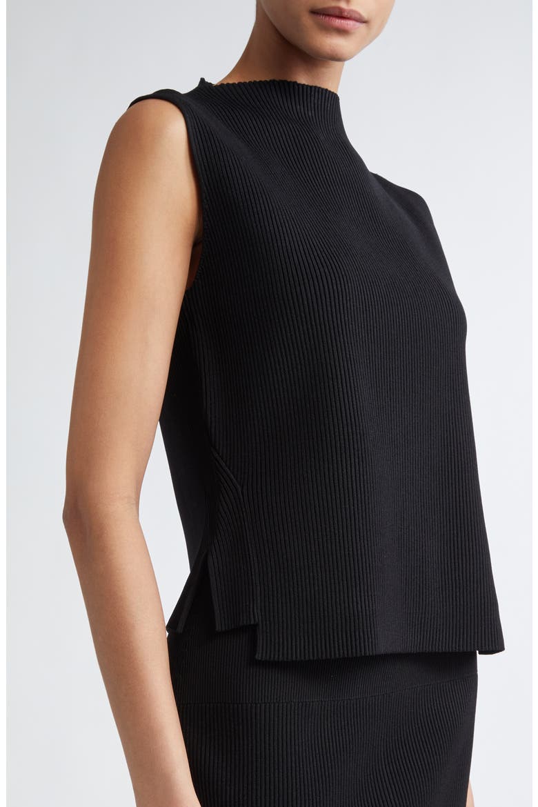 Rib Sleeveless Top, Alternate, color, BLACK