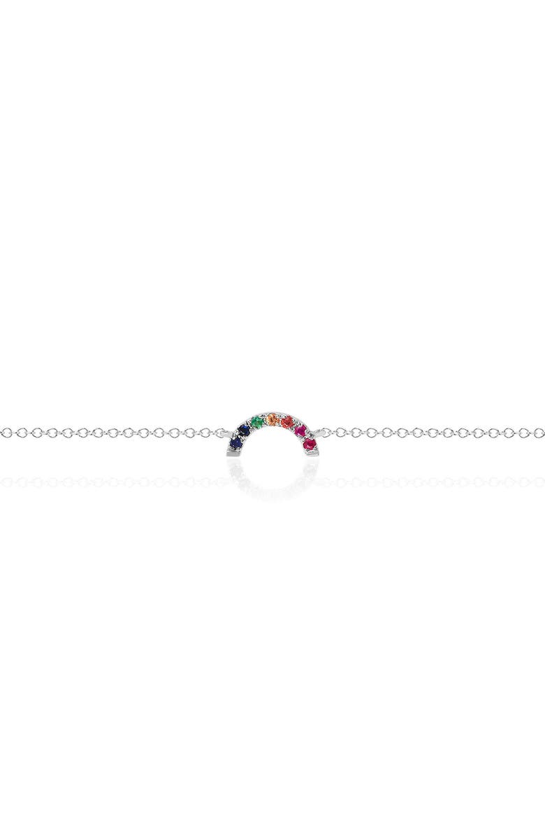 EF Collection 14K White Gold Ruby Rainbow Bracelet, Main, color, 