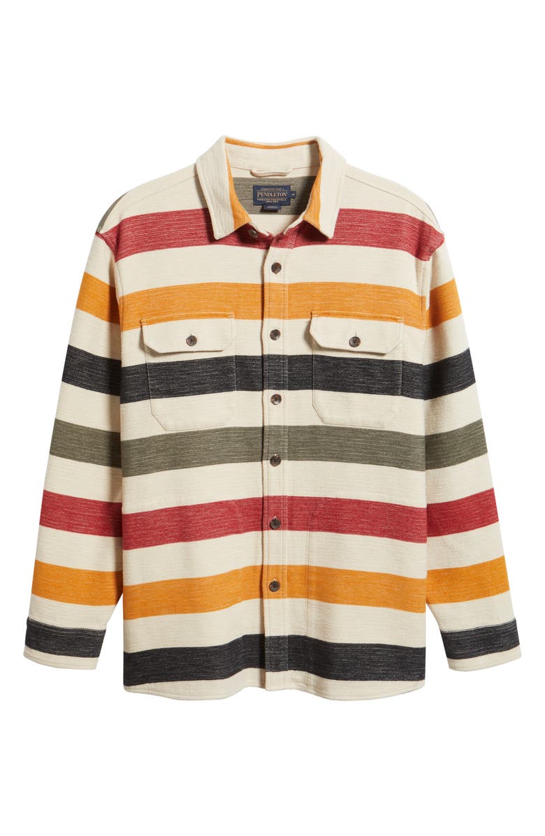 Pendleton Driftwood Stripe Chamois Button-Up Shirt, Alternate, color, Glacier Stripe