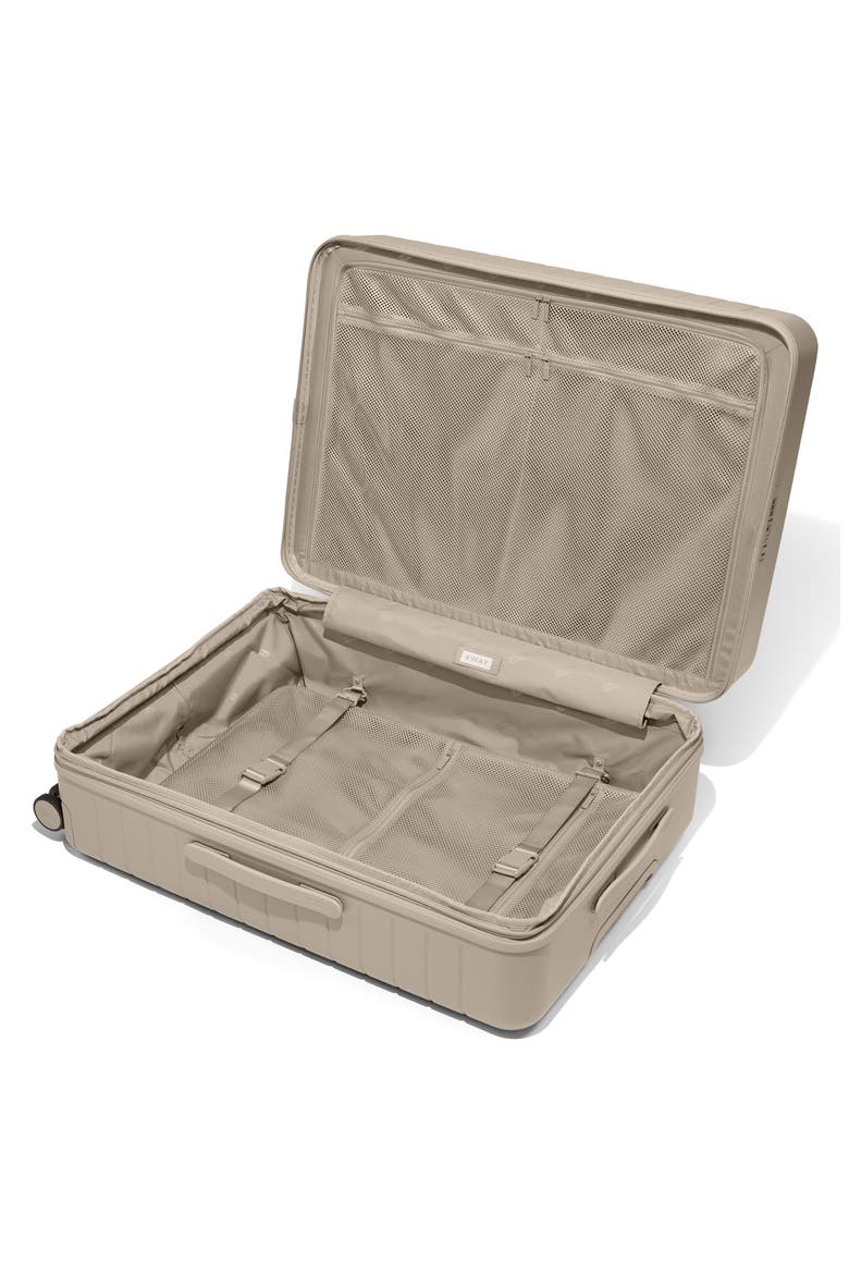 The Large Flex Polycarbonate Hardside Checked Suitcase, Alternate, color, DUNE TAUPE