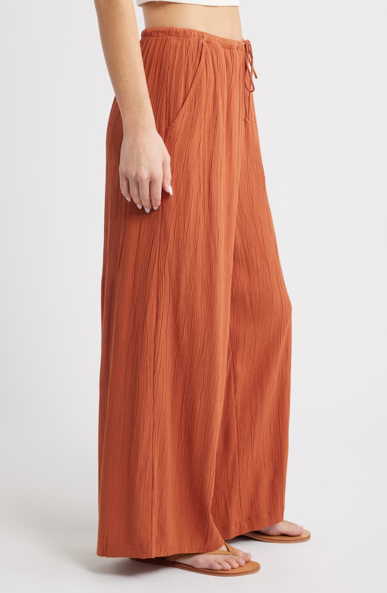 Billabong Beach Bound Crinkle Wide Leg Pants, Alternate, color, Sedona