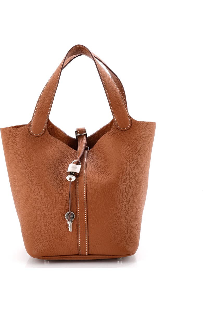 Pre-Owned Hermes Picotin Lock Bag Clemence MM, Main, color, Gold