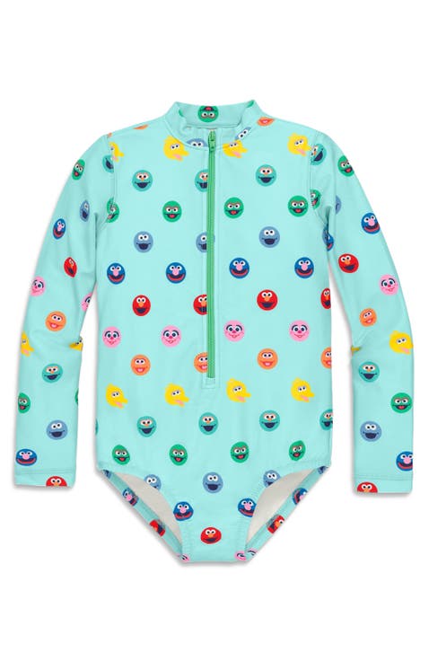 Kids Sesame Street One-Piece Rash Guard (Toddler, Little Kid, Big Kid)