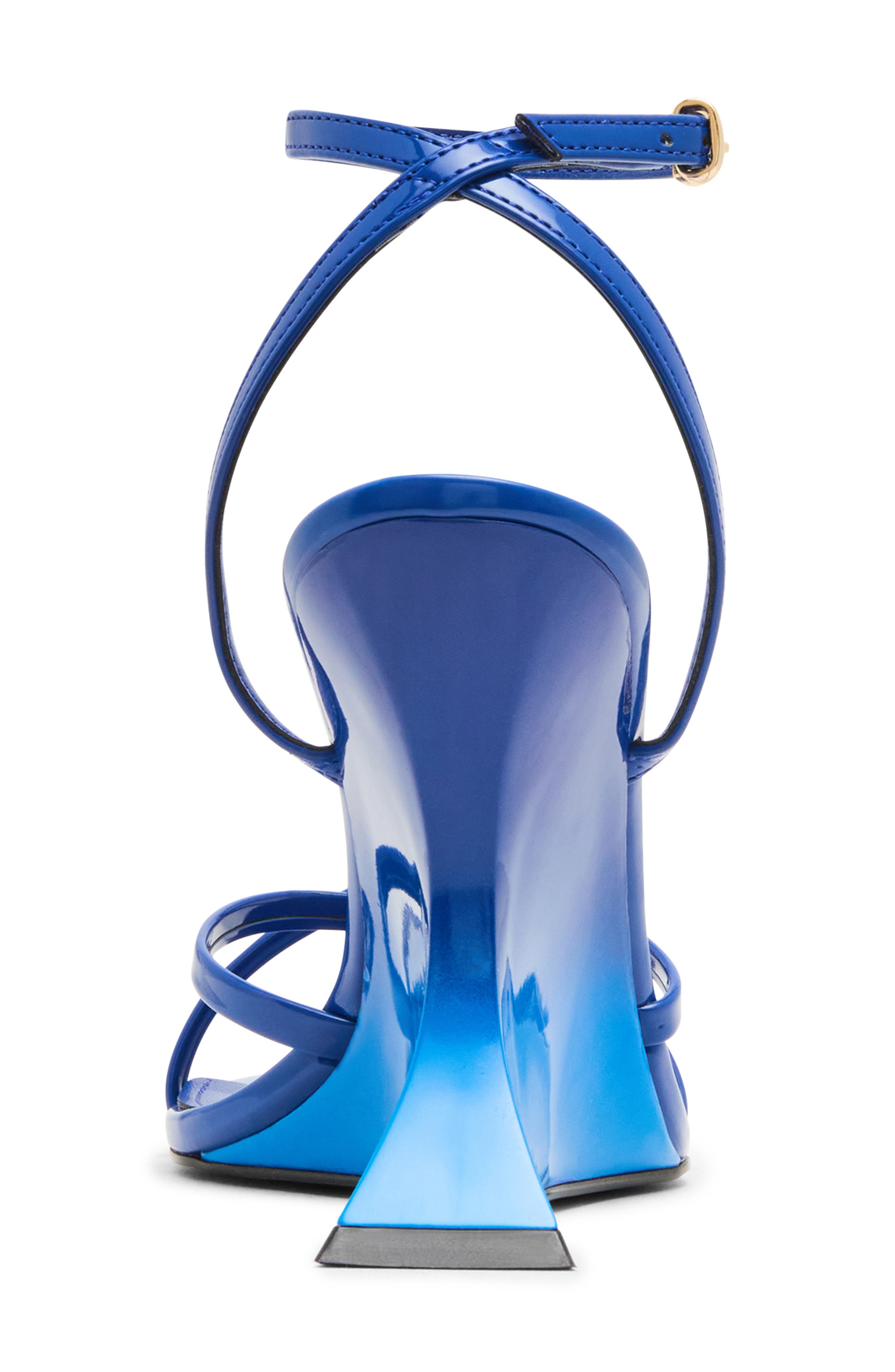 Steve Madden Layers Ankle Strap Wedge Sandal, Alternate, color, Cobalt