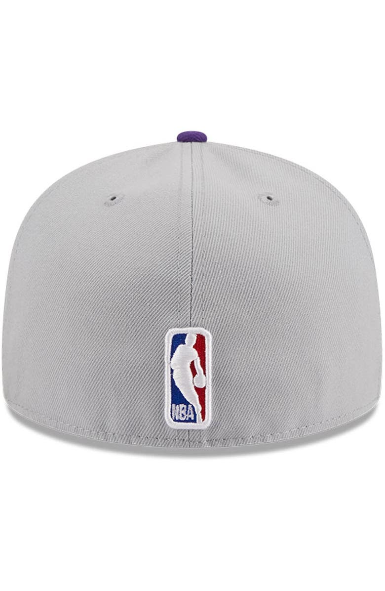 New Era Men's New Era Gray/Purple Los Angeles Lakers Tip-Off Two-Tone 59FIFTY Fitted Hat, Alternate, color, Gray