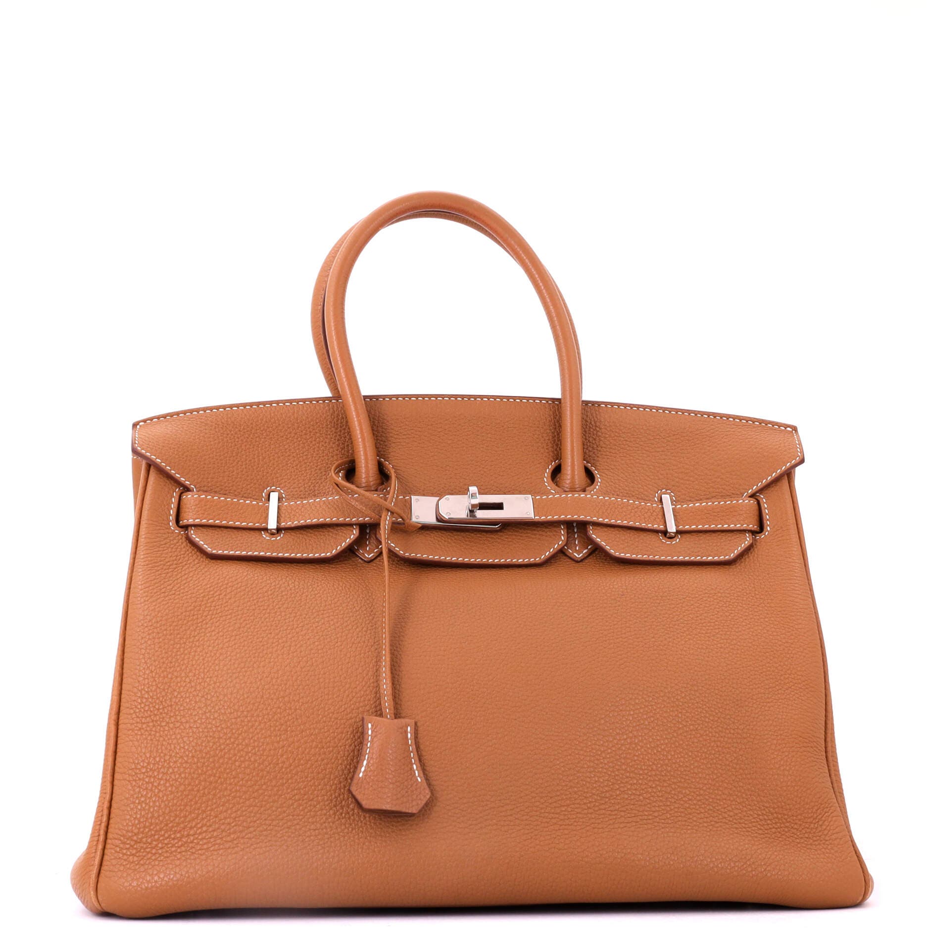 Birkin Handbag Brown Togo with Palladium Hardware 35, Alternate, color, Metallic Gold