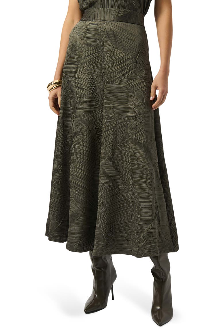 Pleated Satin Midi Skirt, Main, color, AVOCADO