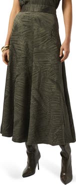 Joseph Ribkoff Pleated Satin Midi Skirt