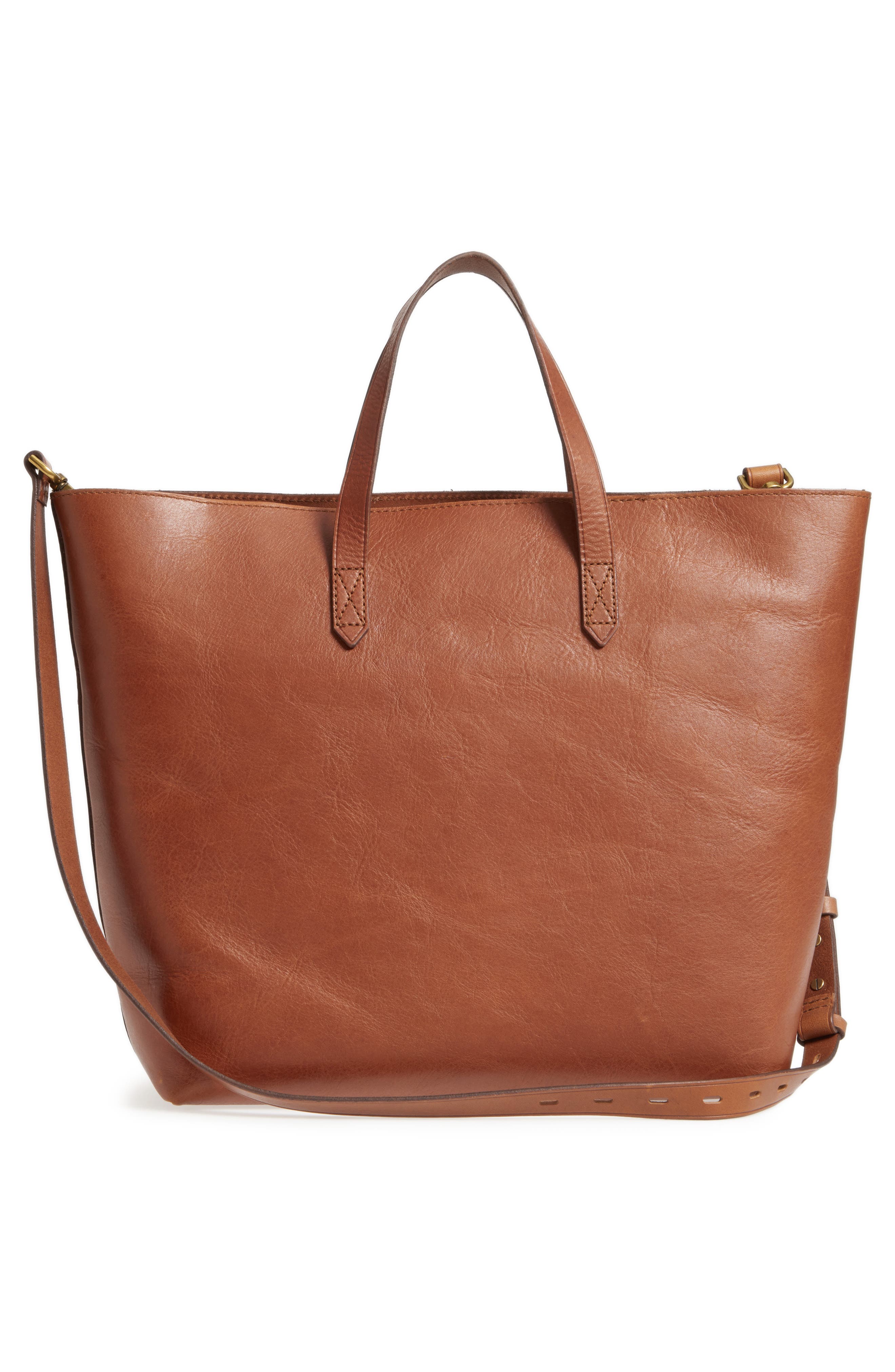 Zip Top Transport Leather Carryall, Alternate, color, ENGLISH SADDLE