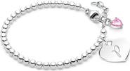 Tiny Blessings Sterling Silver 3mm Beads & Engraved Initial 5.25" Bracelet