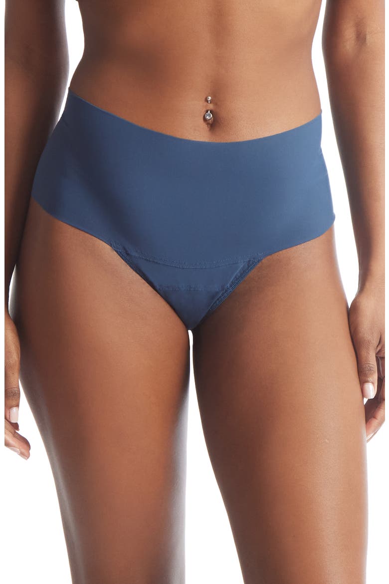 Breathe High Waist Thong, Main, color, NIGHTSHADE BLUE