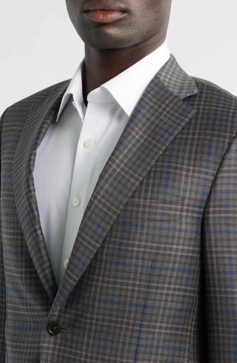 Heritage Gold Brown Overcheck Wool Sport Coat, Alternate, color, Brown