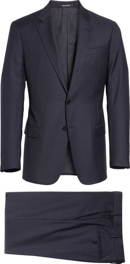 Trim Fit Solid Wool Suit