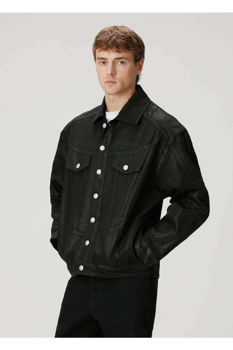 Faded Denim Jacket, Alternate, color, BLACK