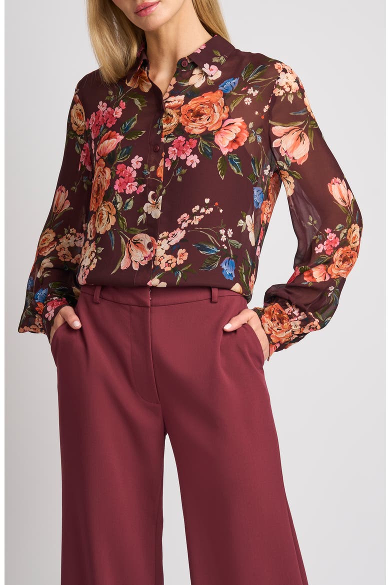 Angela Floral Shirt, Main, color, TAWNY PORT