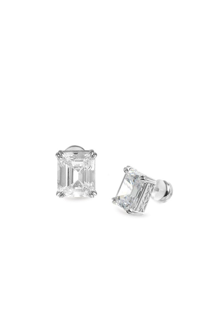 Coconut Glow Stud Earrings, Main, color, Sliver & Crystal Clear