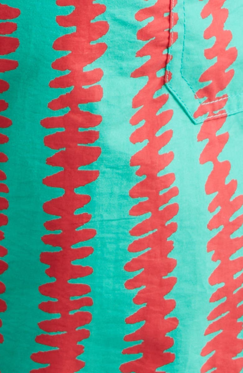 Drake's Kelim Stripe Drawstring Swim Trunks, Alternate, color, 401 Green/ Red