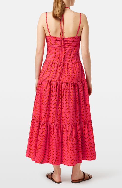Scotch & Soda Seersucker Stretch Cotton Midi Dress In House Of Mirrors Pink
