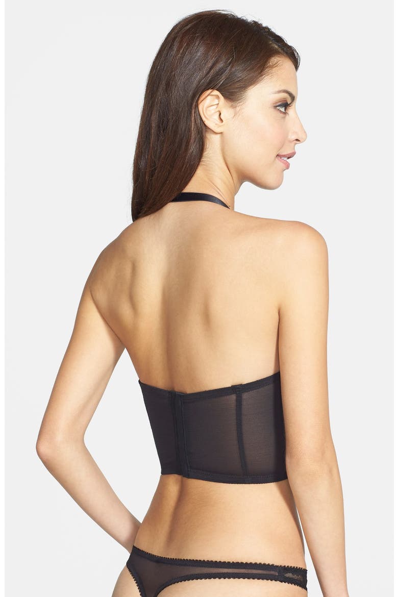 'Her Sexellency' Overwire Longline Bra, Alternate, color, BLACK