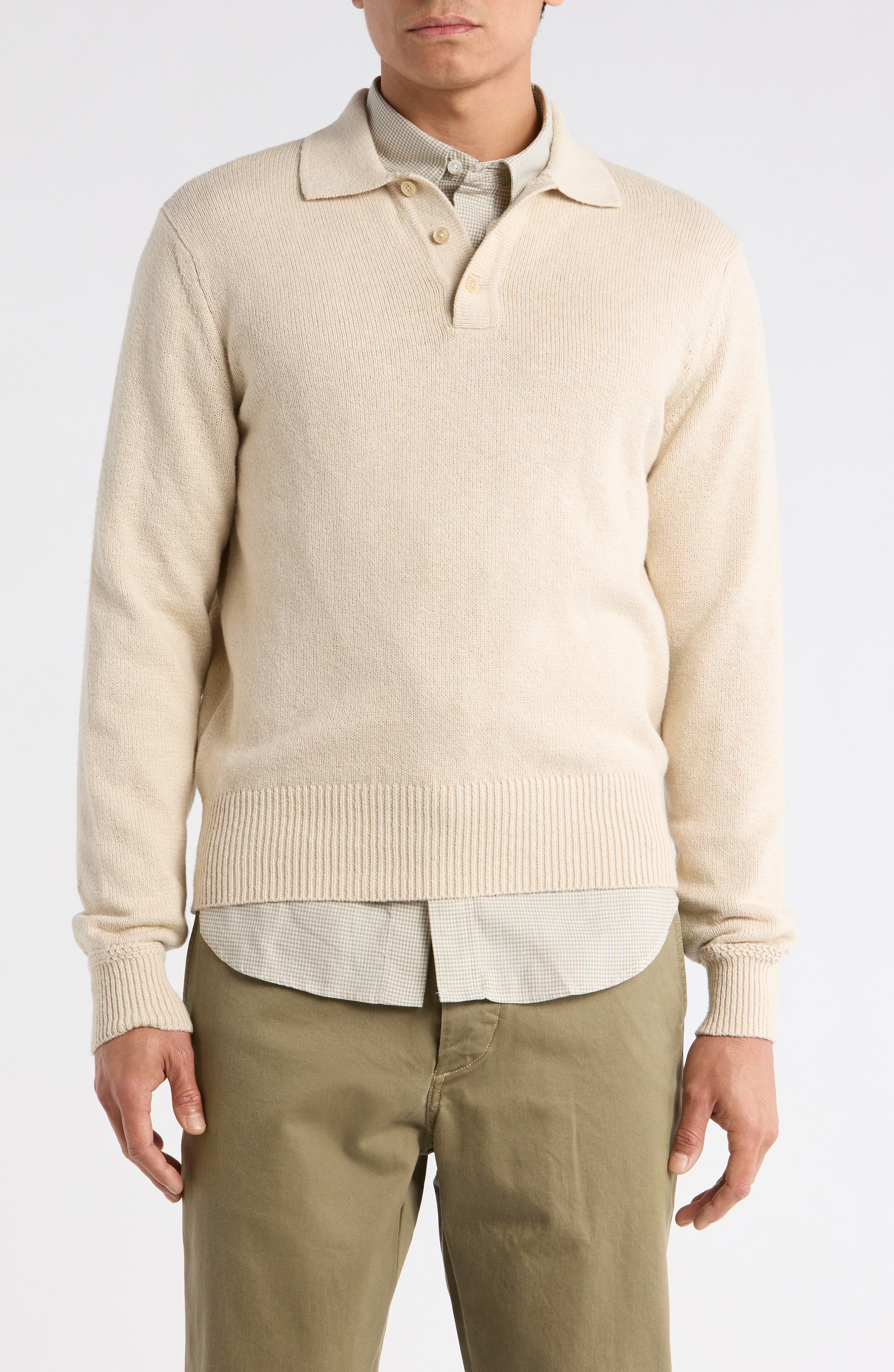 BUCK MASON Seafarer Cotton Knit Rugby Polo