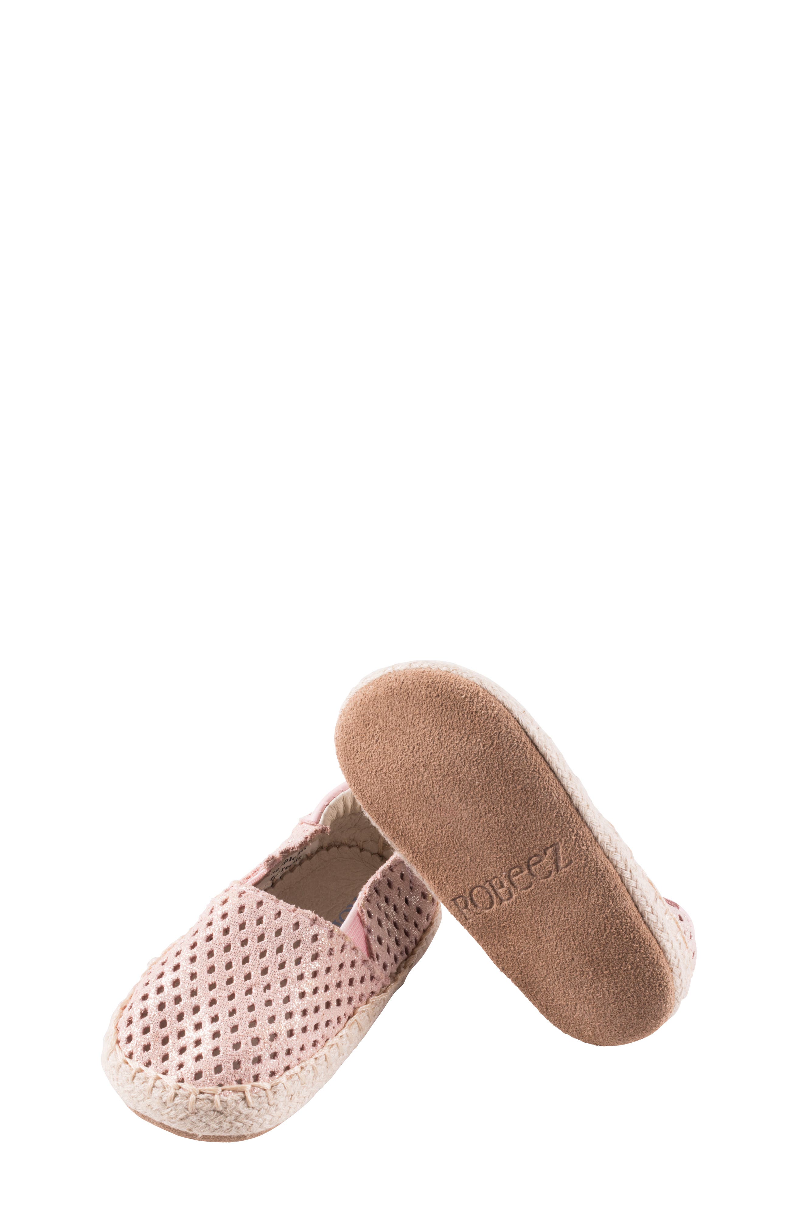 Ellie Espadrille Crib Shoe, Alternate, color, PINK SHIMMER
