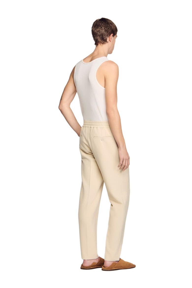 Elasticated straight-leg trousers, Alternate, color, Oats
