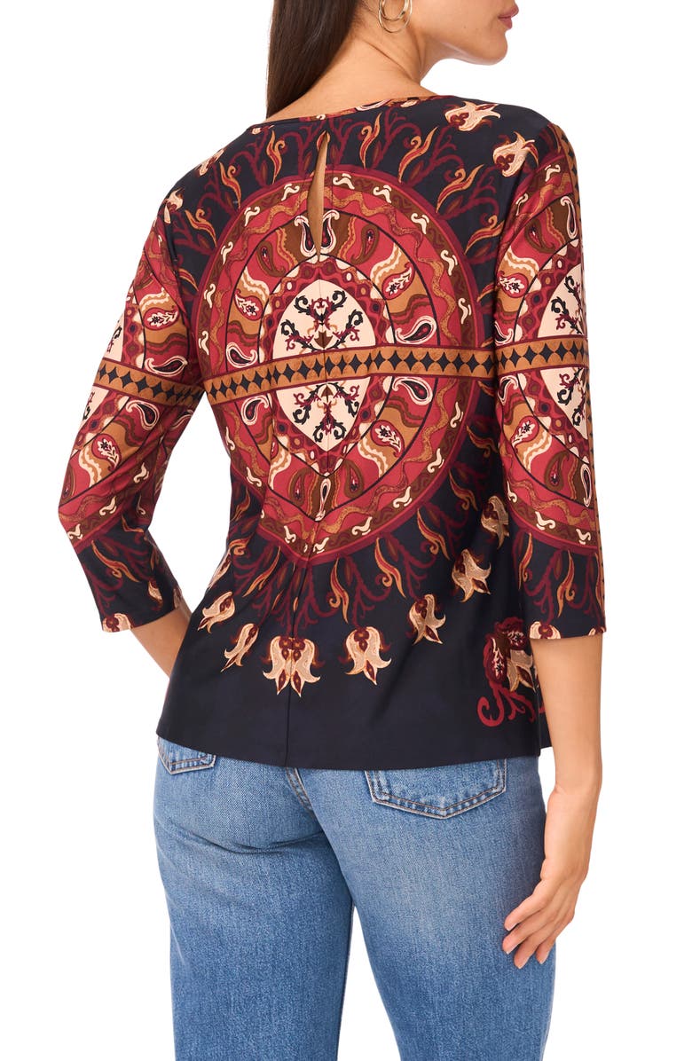 Vince Camuto Print T-Shirt, Alternate, color, Classic Navy