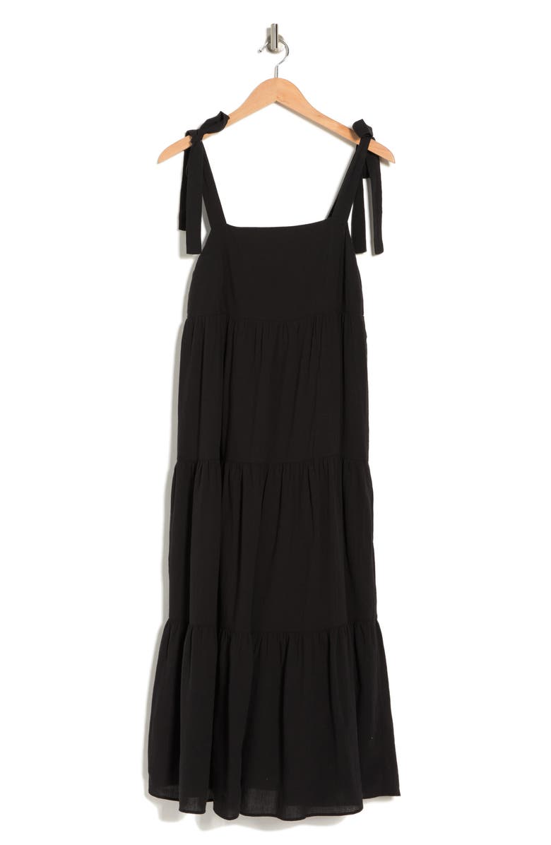 Madewell Tie Strap Tiered Midi Dress, Alternate, color, 