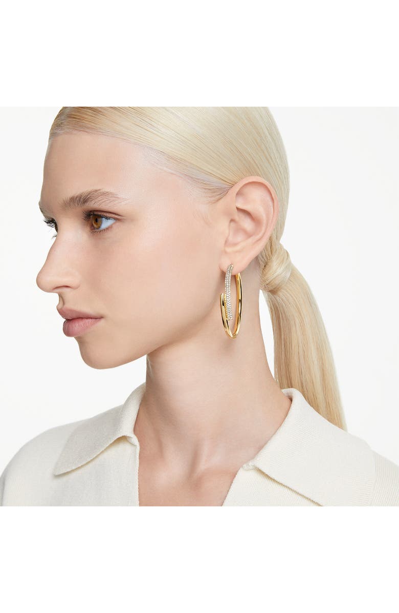 Swarovski Dextera Crystal Bypass Hoop Earrings, Alternate, color, 