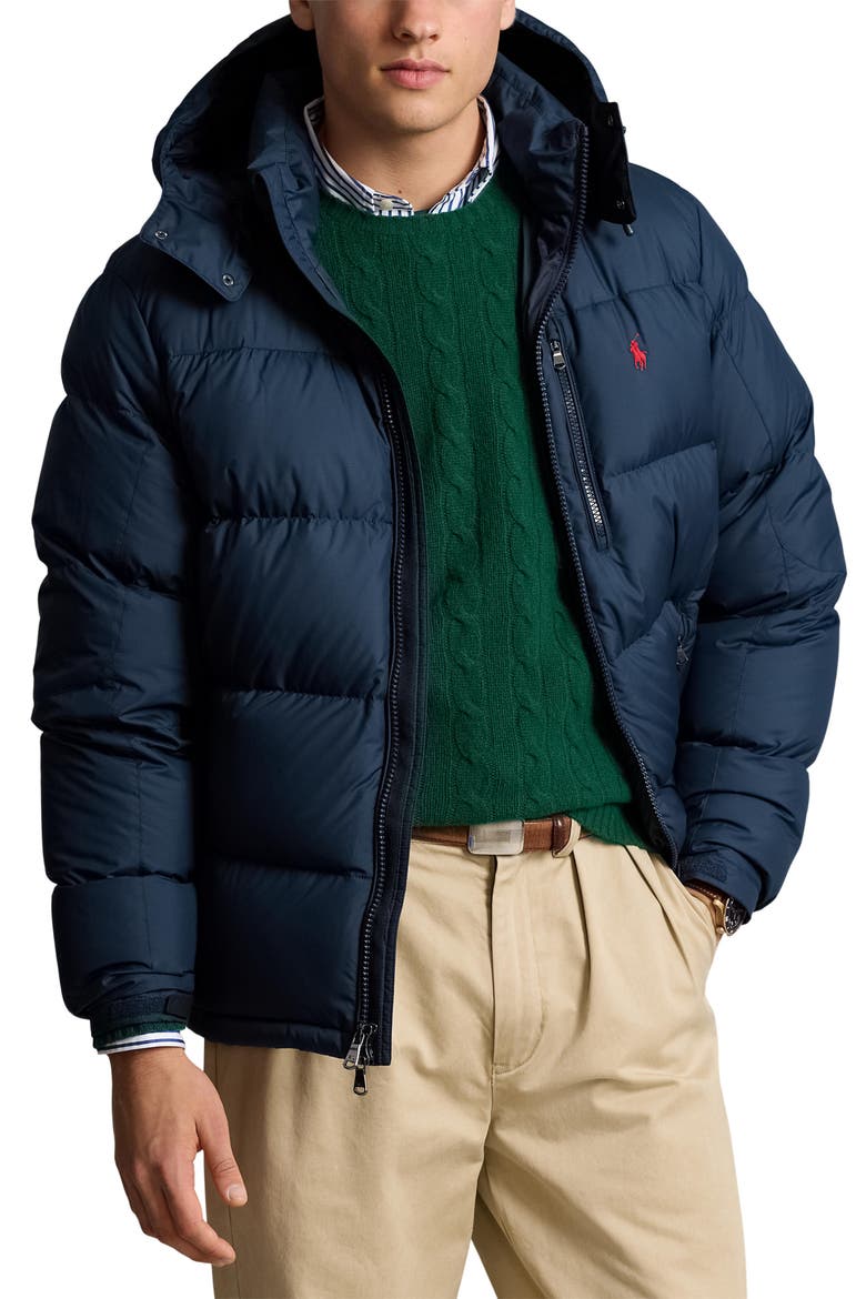 Gorham Down Jacket with Removable Hood, Main, color, COLLECTION NAVY
