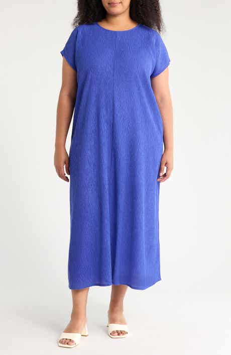 Eileen Fisher Short Sleeve Jacquard Maxi Dress