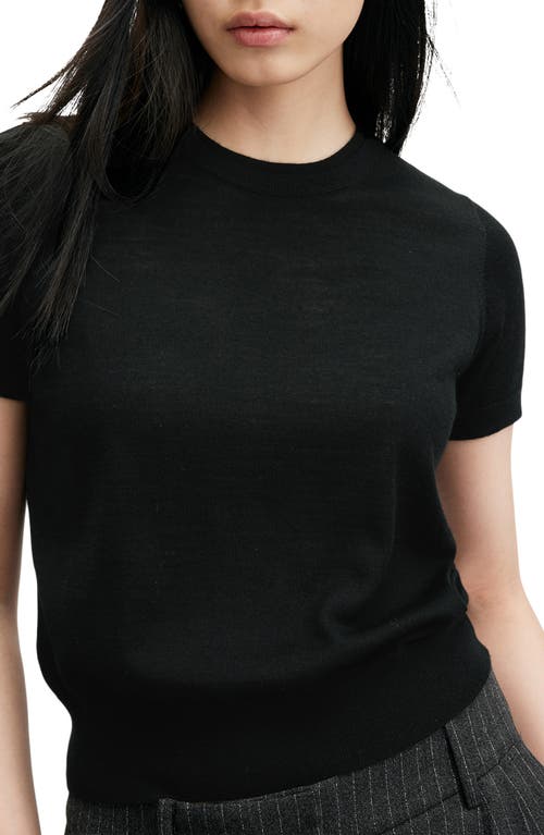 Allsaints Bern Short Sleeve Wool Sweater In Black