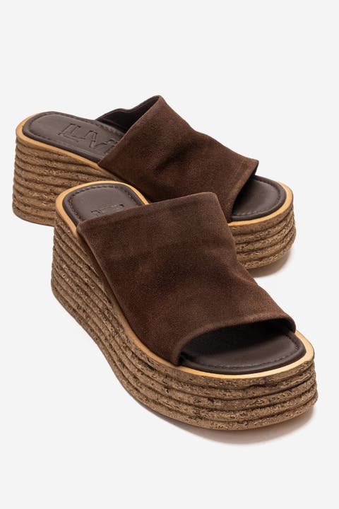 Marc Leather Wedge Sandal