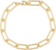 Argento Vivo Sterling Silver Oval Paper Clip Chain Bracelet