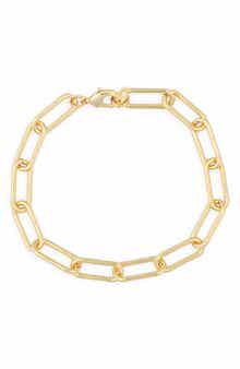 Argento Vivo Sterling Silver Oval Paper Clip Chain Bracelet