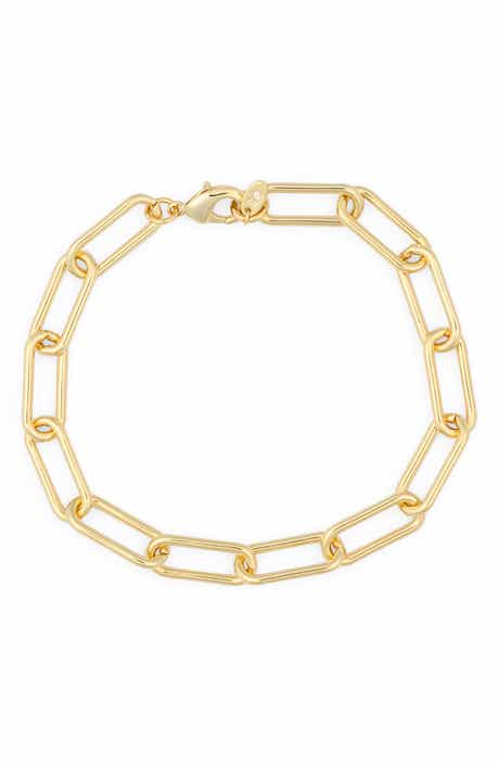 Argento Vivo Sterling Silver Oval Paper Clip Chain Bracelet