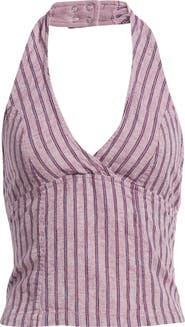 BDG Urban Outfitters Quinn Stripe Linen Halter Top