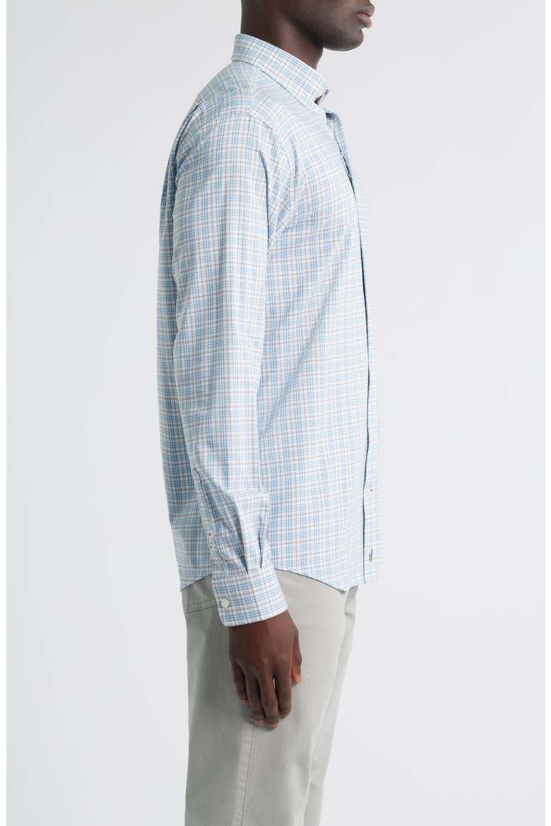 Ferdinand Plaid Performance Button-Up Shirt, Alternate, color, WHITE