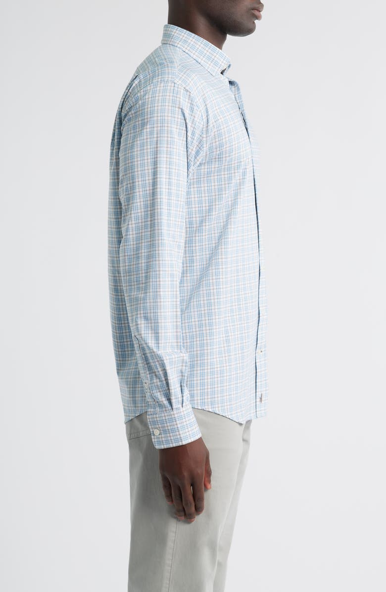 johnnie-O Ferdinand Plaid Performance Button-Up Shirt, Alternate, color, White