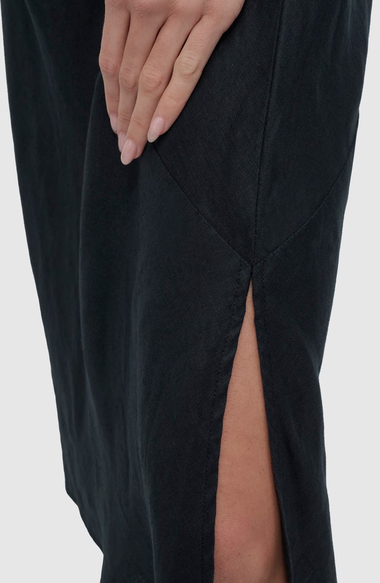 DKNY Stud Detail Linen Midi Dress, Alternate, color, 