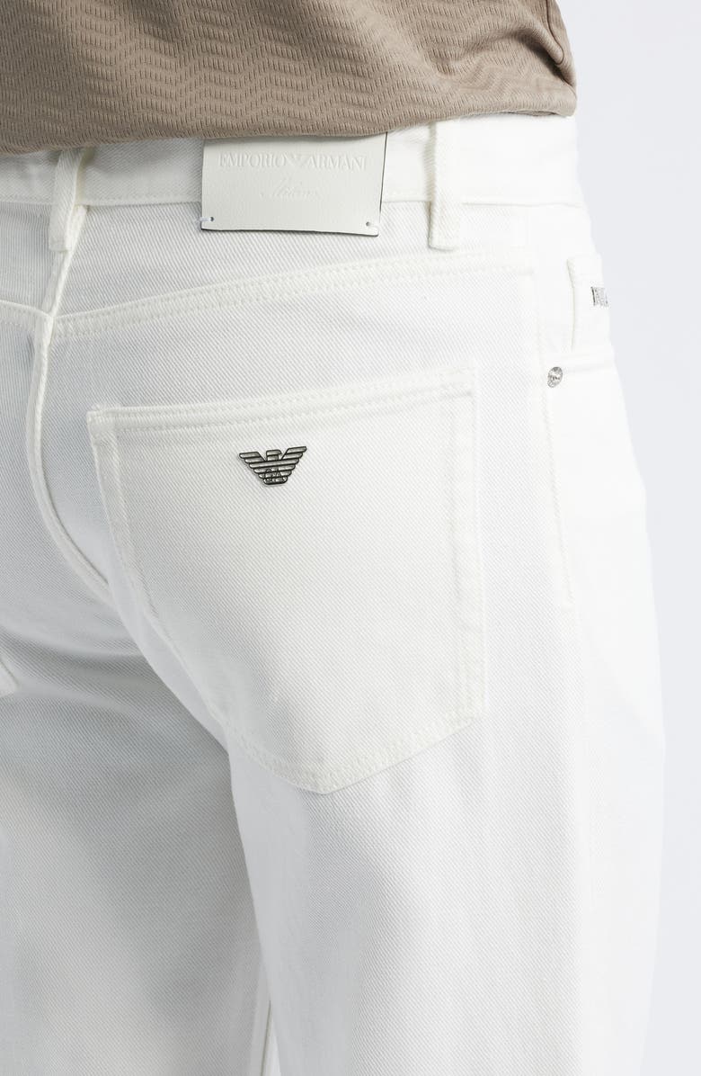 Emporio Armani White Lyocell & Cotton 5-Pocket Pants, Alternate, color, White