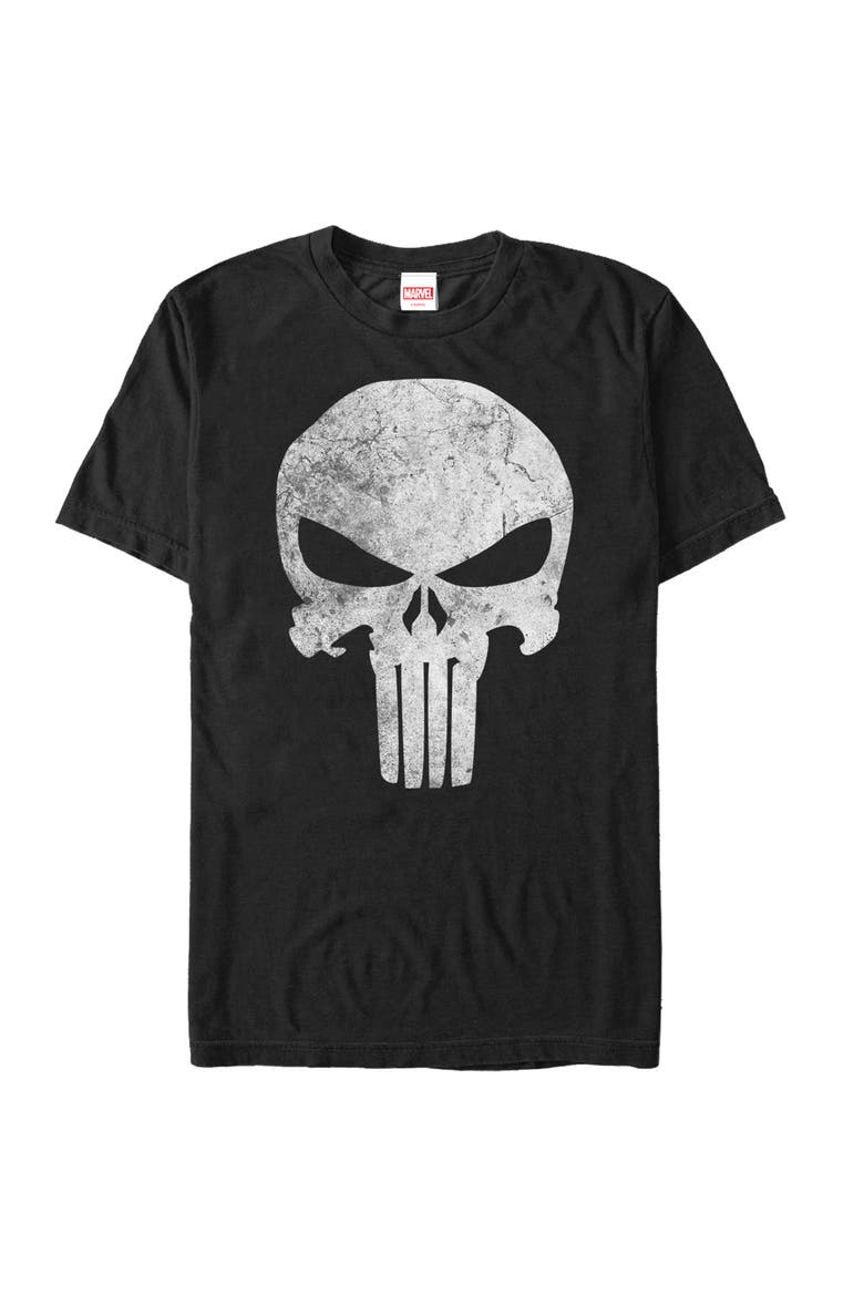 Men's Marvel Punisher Retro Skull Symbol Graphic Tee, Main, color, Black