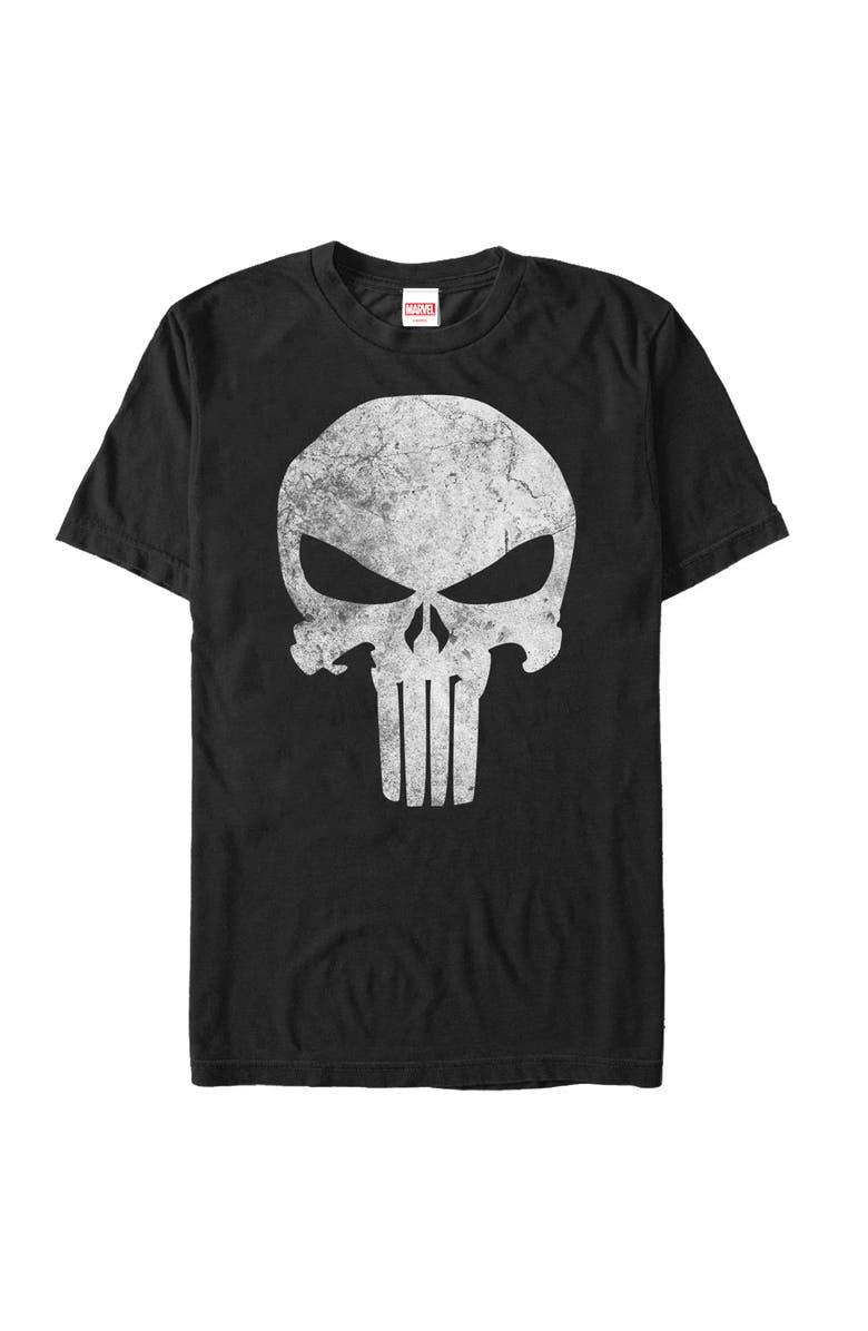 Marvel Men's Marvel Punisher Retro Skull Symbol Graphic T-Shirt, Main, color, Black