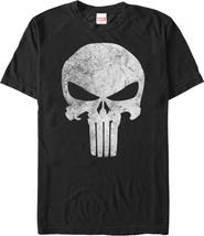 Marvel Men's Punisher Retro Skull Symbol Short Sleeve Graphic T-Shirt
