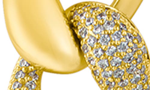 Cz By Kenneth Jay Lane Pavé Interlocking Chain Pendant Necklace In Gold