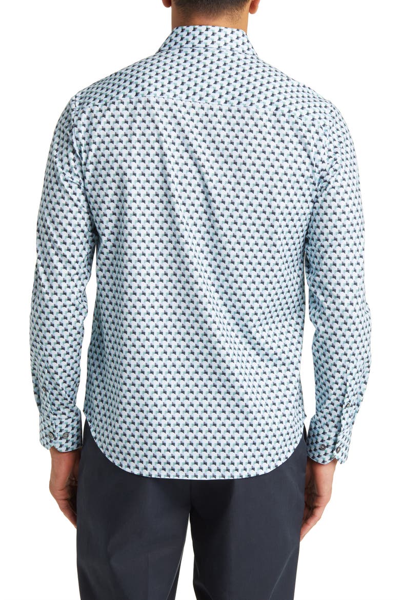 James OoohCotton® Abstract Print Button-Up Shirt, Alternate, color, JADE