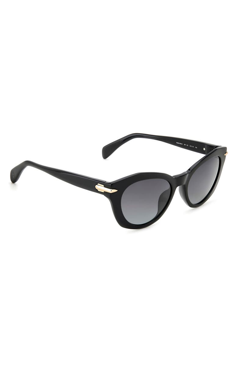 rag & bone 53mm Cat Eye Sunglasses, Alternate, color, Black