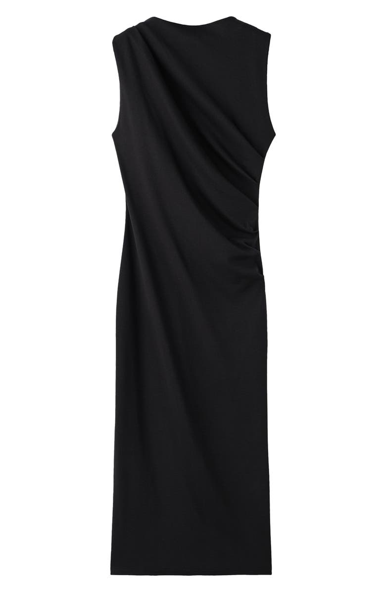 MANGO Ruched Sleeveless Midi Dress, Main, color, 